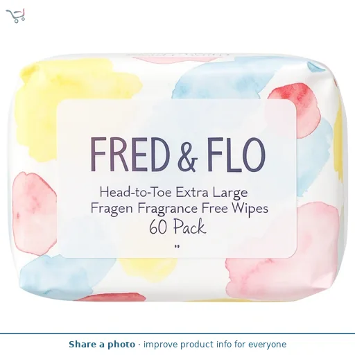 Fred & Flo Head-to-Toe Extra Large Fragrance Free Wipes 60 Pack