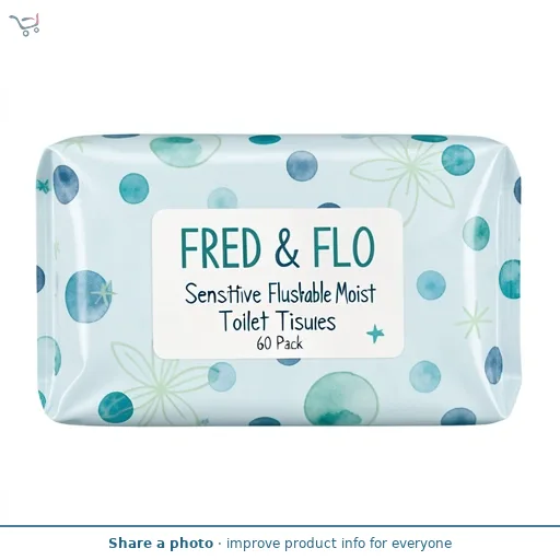 Fred & Flo Sensitive Flushable Moist Toilet Tissues 60 Pack