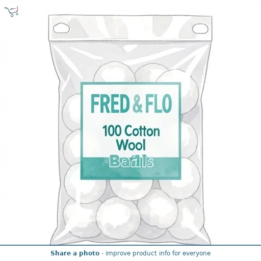 Fred & Flo 100 Cotton Wool Balls