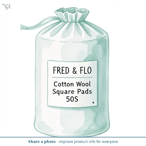 Fred & Flo Cotton Wool Square Pads 50S