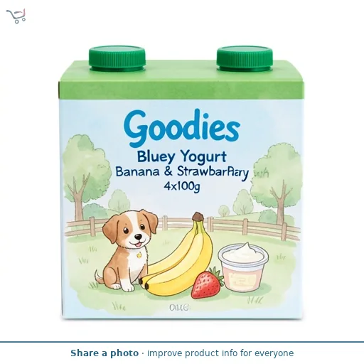 Goodies Bluey Banana & Strawberry Yoghurt Pouch Multipack 4x100g