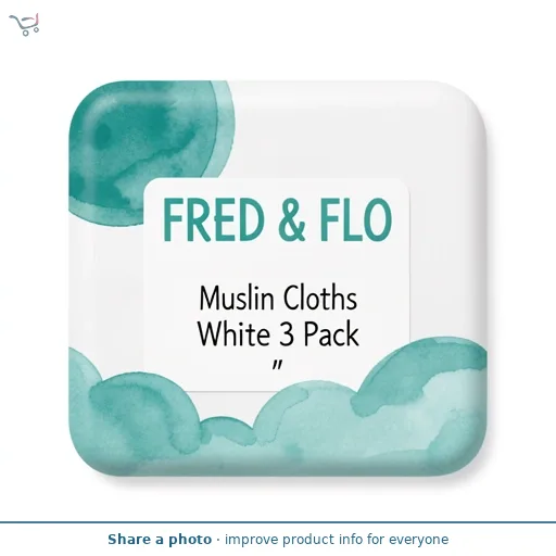 Fred & Flo Muslin Cloths White 3 Pack