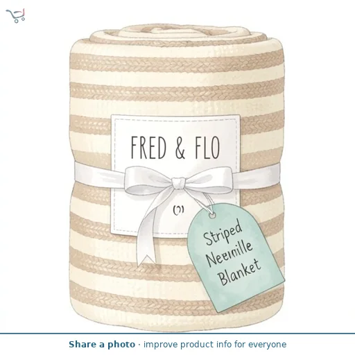 Fred & Flo Striped Neutral Chenille Blanket