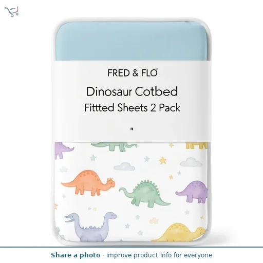 Fred & Flo Dinosaur Cotbed Fitted Sheets 2 Pack