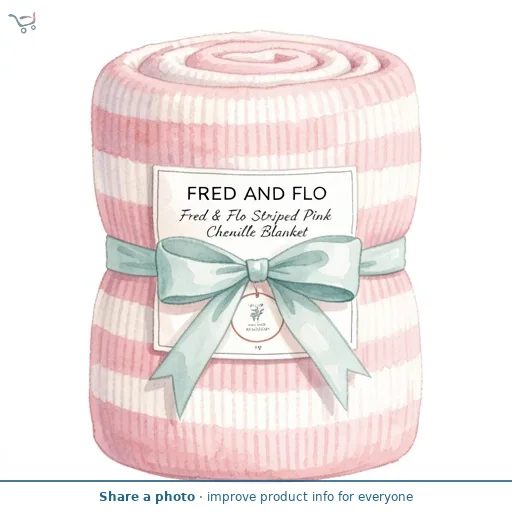 Fred & Flo Striped Pink Chenille Blanket