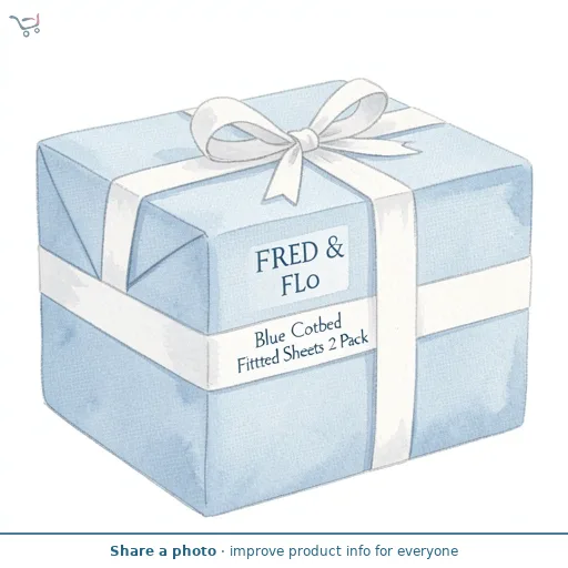 Fred & Flo Blue Cotbed Fitted Sheets 2 Pack