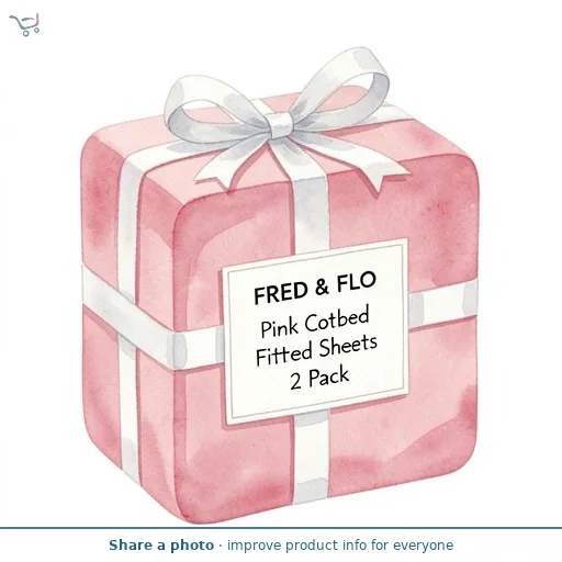 Fred & Flo Pink Cotbed Fitted Sheets 2 Pack
