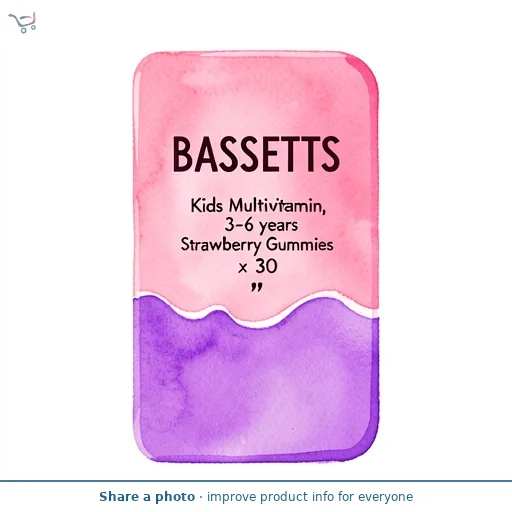 Bassetts Kids Multivitamin, 3-6 years Strawberry Gummies x 30
