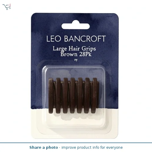 Leo Bancroft Large Hair Grips Brown 28Pk