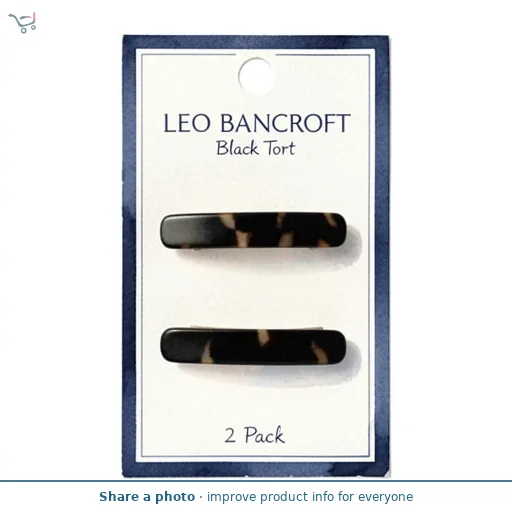 Leo Bancroft Small Barrette Black Tort. 2 Pack
