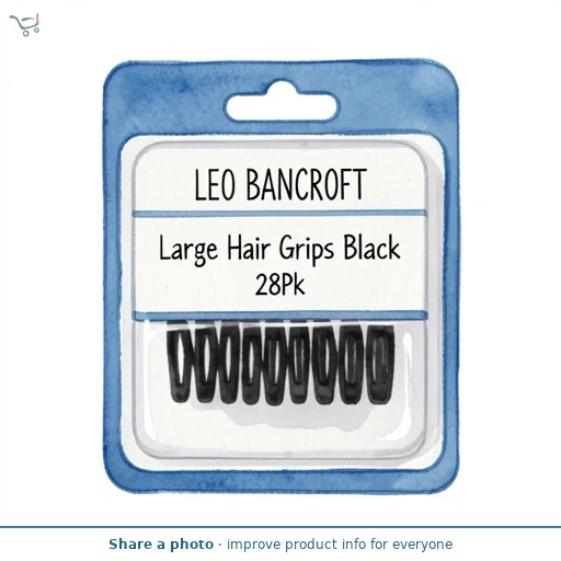 Leo Bancroft Large Hair Grips Black 28Pk
