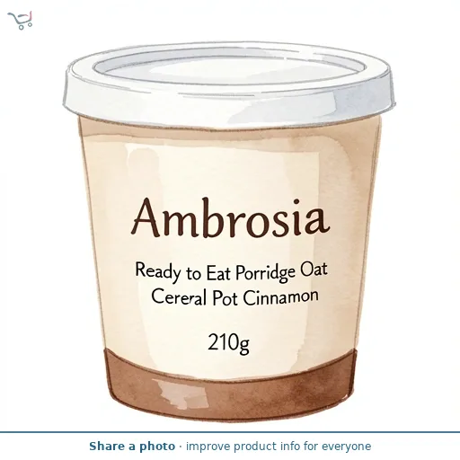 Ambrosia Ready to Eat Porridge Oat Cereal Pot Sweet Cinnamon 210g