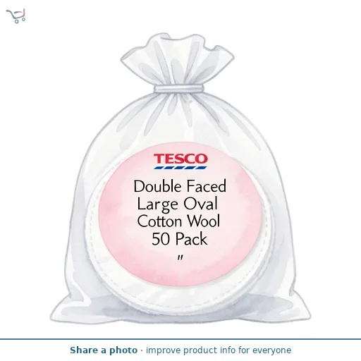 Tesco Double Faced Large Oval Cotton Wool Pads 50 Pack