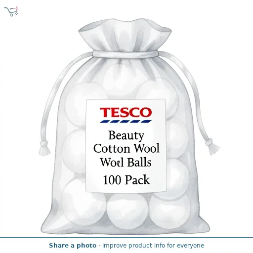 Tesco Beauty Cotton Wool Balls 100 Pack
