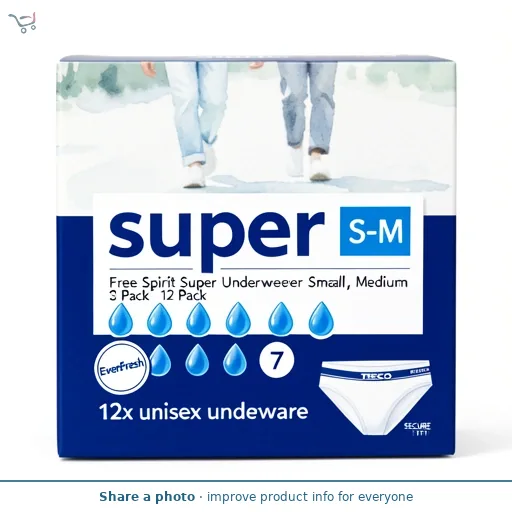Tesco Free Spirit Super Underwear Small, Medium 12 Pack