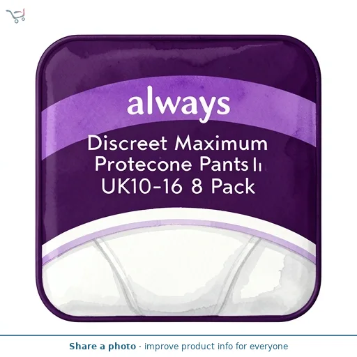 Always Discreet Maximum Protection Incontinence Pants M UK10-16 8 Pack