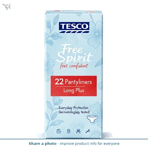 Tesco Free Spirit Pantyliners Long Plus 22 Pack