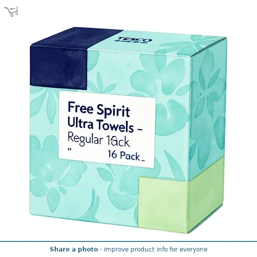 Tesco Free Spirit Ultra Towels - Regular 16 Pack