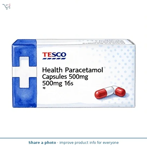 Tesco Health Paracetamol Capsules 500mg 16s