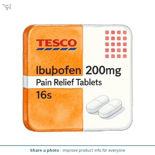 Tesco Health Ibuprofen 200mg Pain Relief Tablets 16s