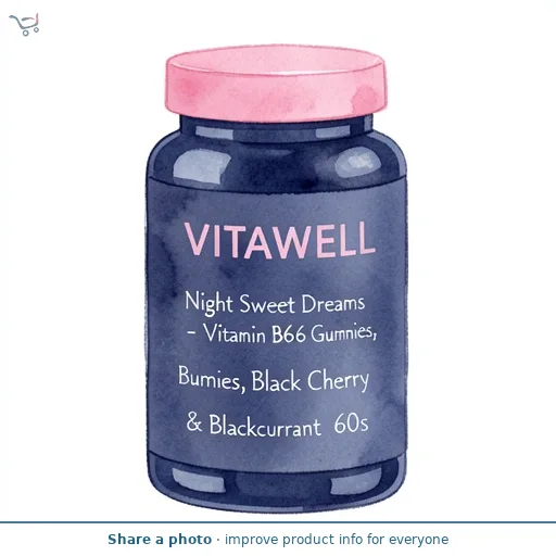 Vitawell Night Sweet Dreams - Vitamin B6 Gummies, Black Cherry & Blackcurrant 60s