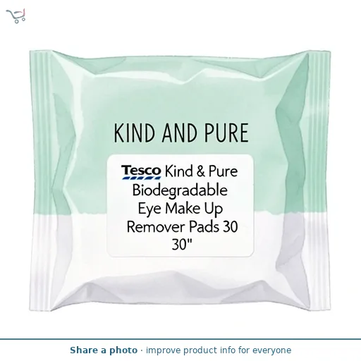 Tesco Kind & Pure Biodegradable Eye Make Up Remover Pads 30