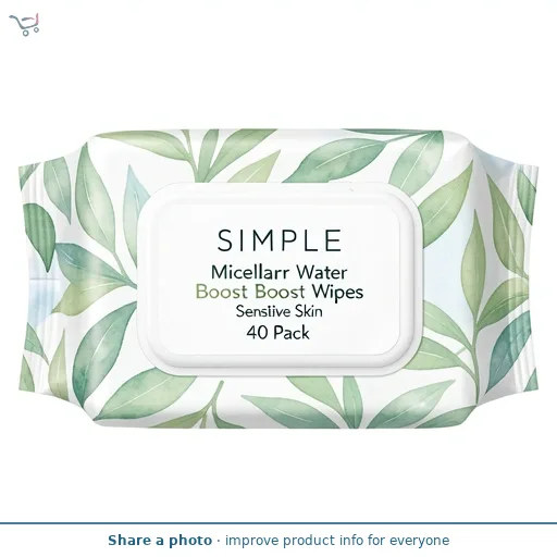 Simple Micellar Water Boost Wipes Sensitive Skin 40 Pack