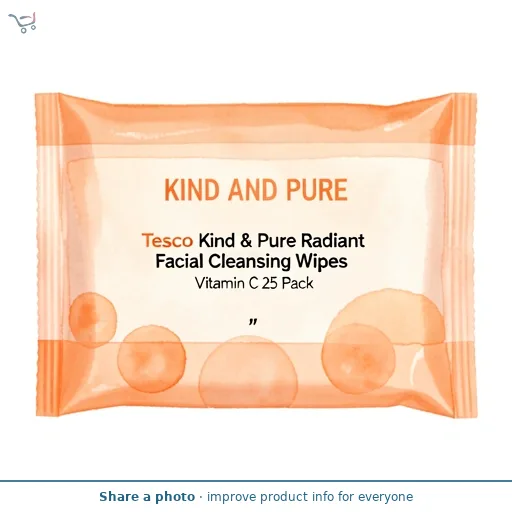 Tesco Kind & Pure Radiant Facial Cleansing Wipes Vitamin C 25 Pack