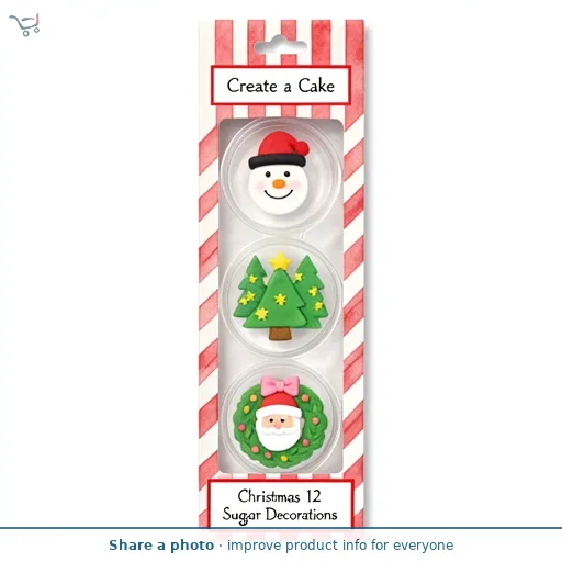 Create a Cake Christmas 12 Sugar Decorations