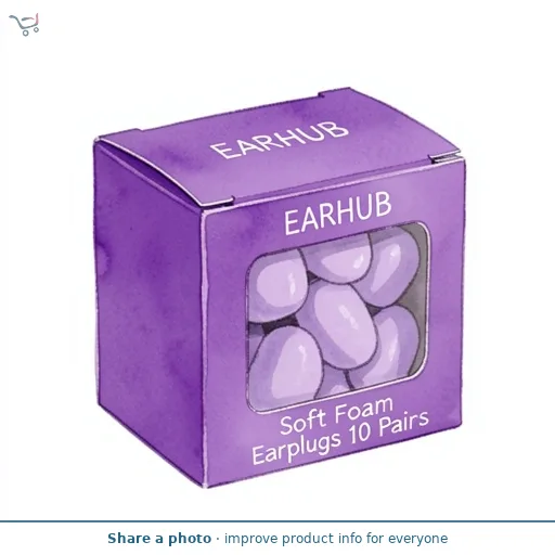 EarHub Soft Foam Earplugs 10 Pairs
