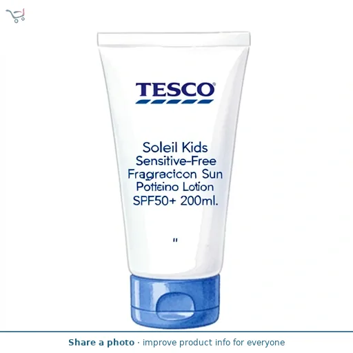 Tesco Soleil Kids Sensitive Fragrance-Free Sun Protection Lotion SPF50+ 200ml.