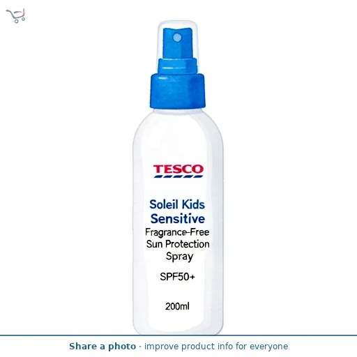 Tesco Soleil Kids Sensitive Fragrance-Free Sun Protection Spray SPF50+ 200ml