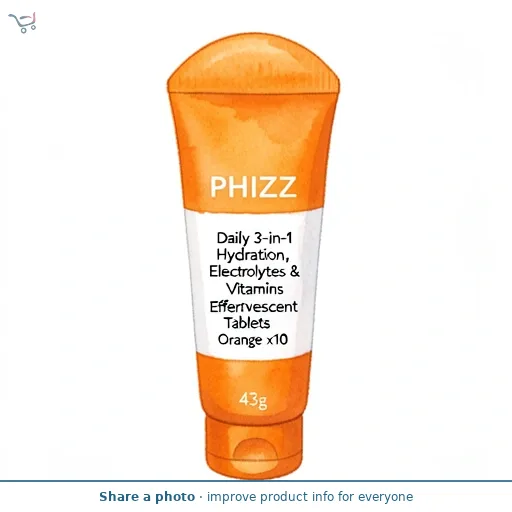 Phizz Daily 3-in-1 Hydration, Electrolytes & Vitamins Effervescent Tablets Orange x10 43g