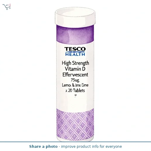 Tesco Health High Strength Vitamin D Effervescent 75ug, Lemon & Lime Sugar Free x 20 Tablets 