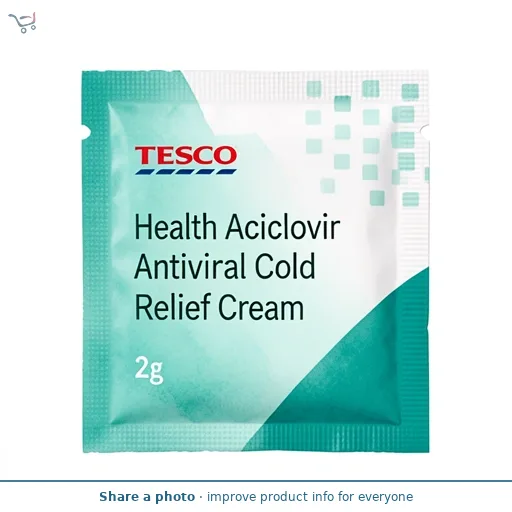 Tesco Health Aciclovir Antiviral Cold Sore Relief Cream 2g