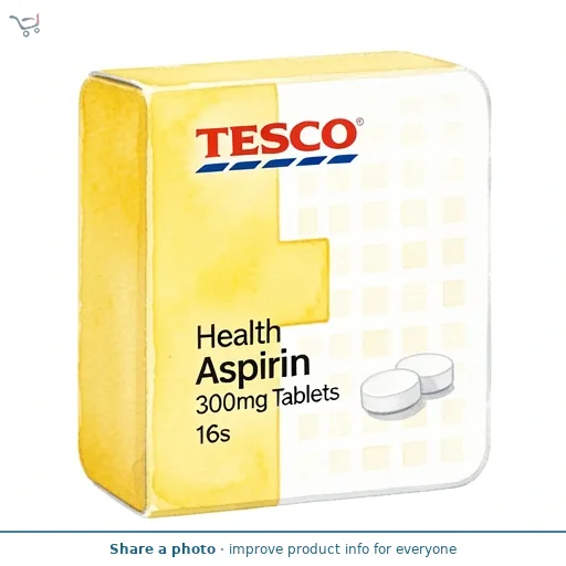Tesco Health Aspirin 300mg Tablets 16s
