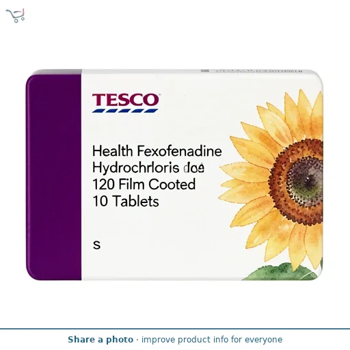  Tesco Health Fexofenadine Hydrochloride 120 Film Coated 10 Tablets