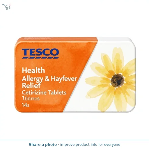 Tesco Health Allergy & Hayfever Relief Cetirizine Tablets 14s
