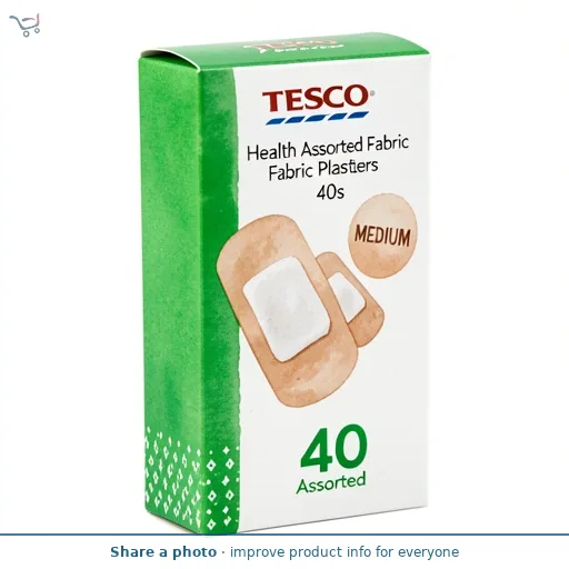 Tesco Health Assorted Fabric Plasters Medium 40s