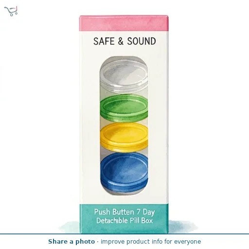 Safe & Sound Push Button 7 Day Detachable Pill Box