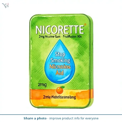 Nicorette Stop Smoking Aid 2mg Nicotine Gum - Fruitfusion 30s