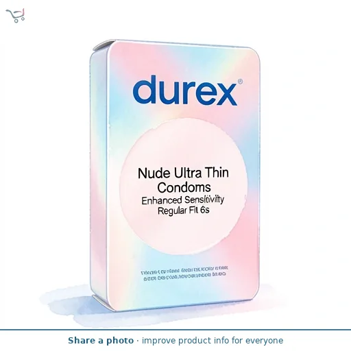 Durex Nude Ultra Thin Condoms Enhanced Sensitivity Regular Fit 6s 