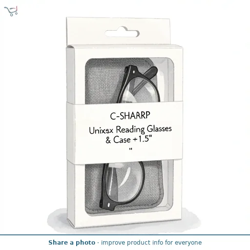 C-Sharp Unisex Reading Glasses & Case +1.5
