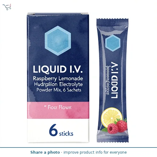Liquid I.V. Raspberry Lemonade Hydration Multiplier Electrolyte Powder Mix, 6 Sachets