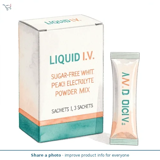 Liquid IV 3 x Sugar Free White Peach Electrolyte Powder Mix Sachets