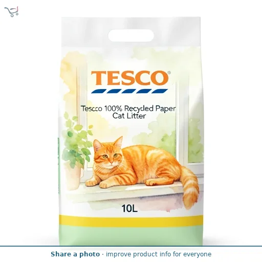 Tesco 100% Recycled Paper Cat Litter 10L