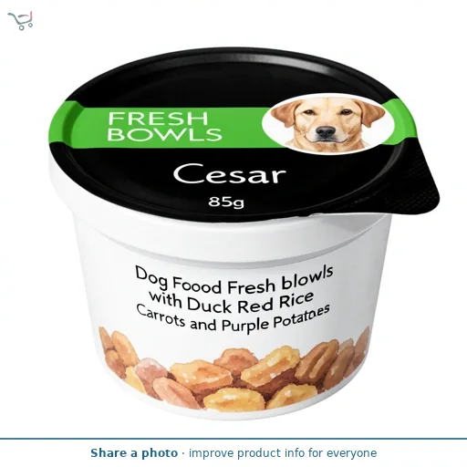 Cesar Fresh Bowl Adult Wet Dog Food with Duck, Red Rice, Carrots, Potato in Gravy 85g