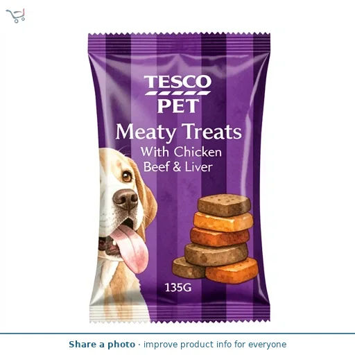 Tesco Meaty Treats With Chicken Beef & Liver 135G