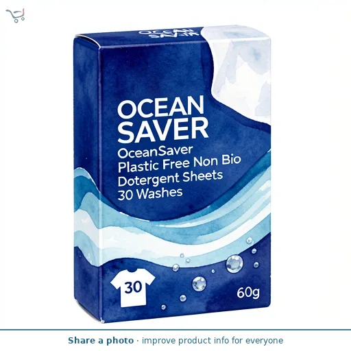 OceanSaver Plastic Free Non Bio Laundry Detergent Sheets 30 Washes 60g