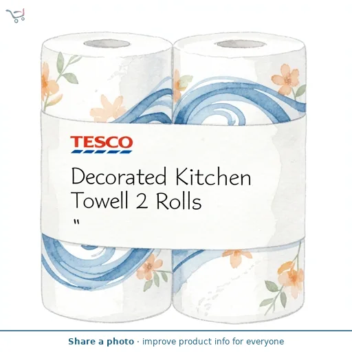 Tesco Decorated Kitchen Towel 2 Rolls